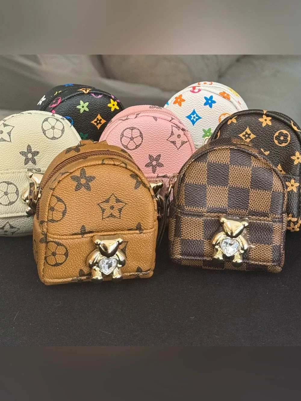 NWT Yolanda Mini Backpack Keychain Bag charm Coin Purse Wallet White